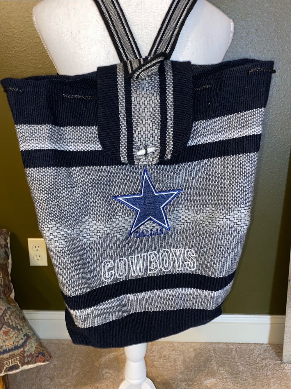 NFL Dallas Cowboys Navy and Gray Knit Tote